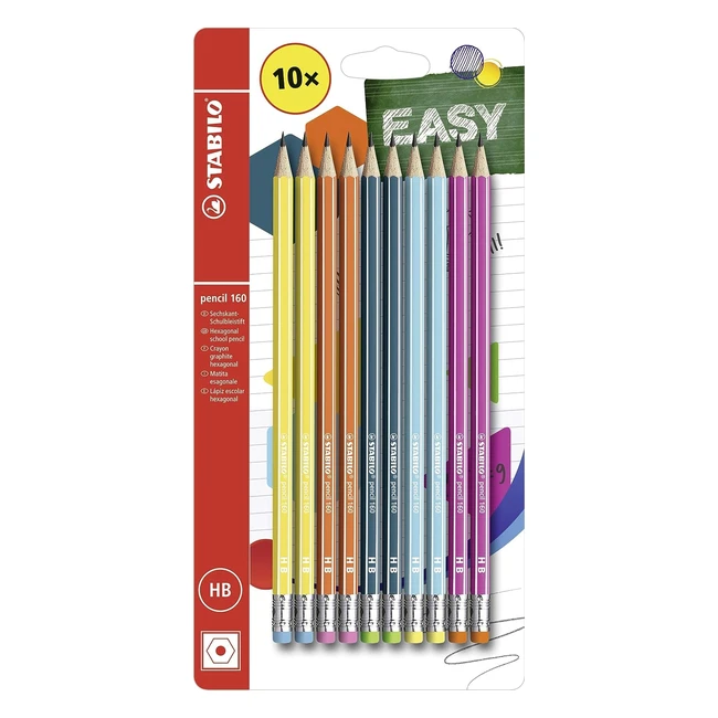 Stabilo Bleistift 160 mit Radiergummi 10er Pack HB