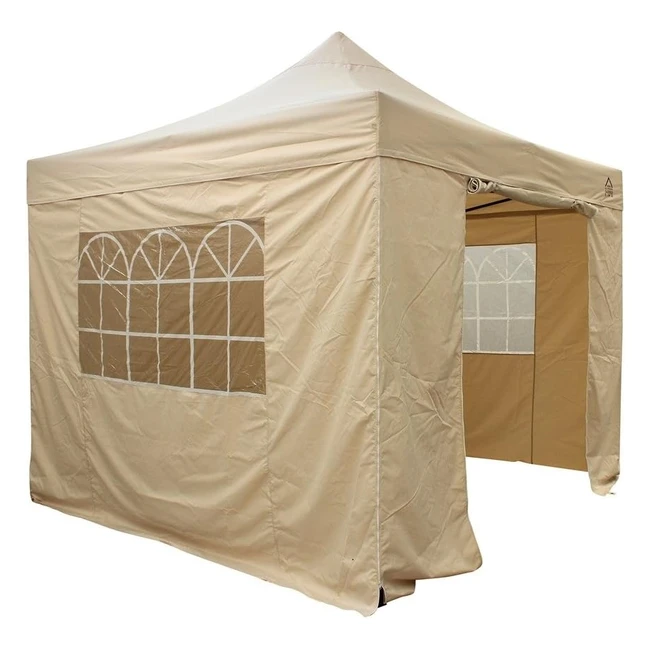 Gazebo 3x3m impermeable con paredes laterales - All Seasons, color beige