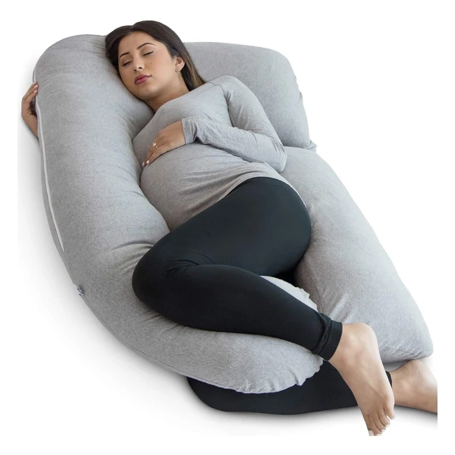Pharmedoc Pregnancy Pillow U-Shape Full Body Pillow with Detachable Extension - 