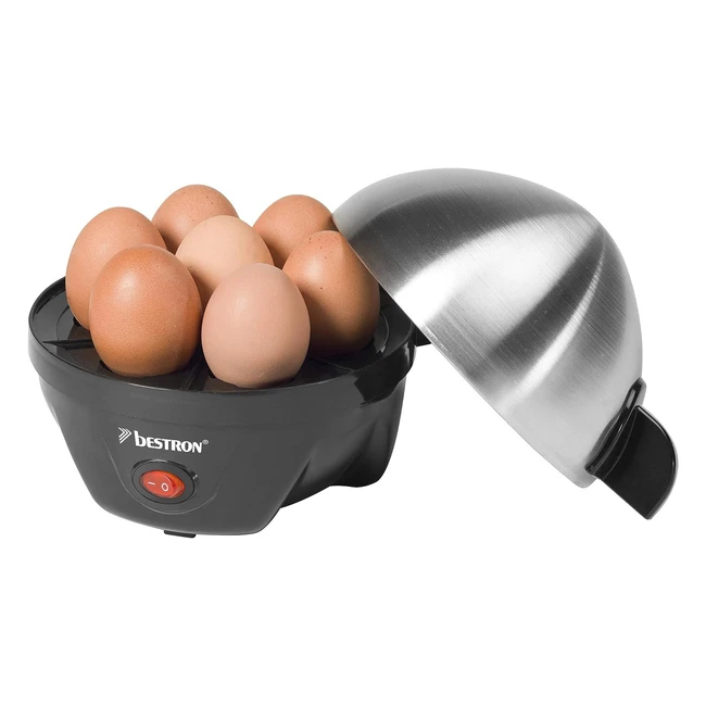 Bestron Frühstücksclub Eierkocher mit Messbecher und Ei-Picker 17 Eier 350 Watt Schwarz