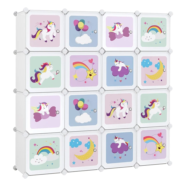 Armario Modular Infantil Songmics 16 Cubos Blanco LPC906W01