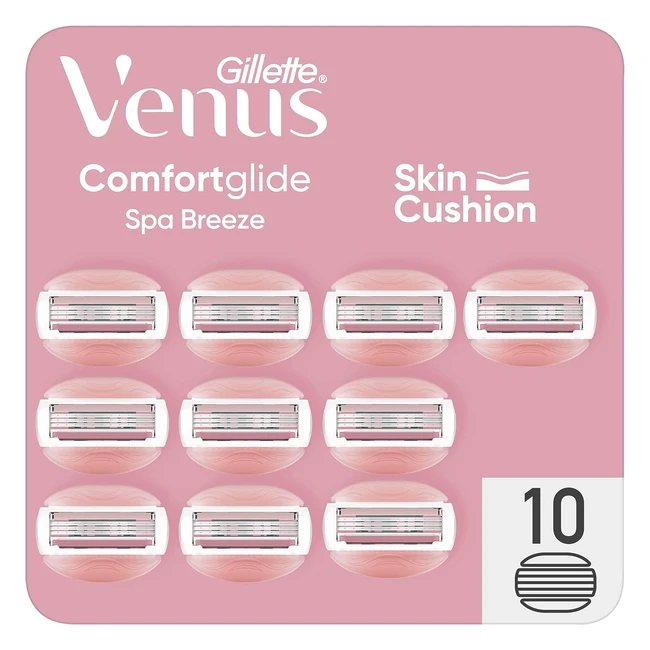 Gillette Venus ComfortGlide Spa Breeze Women's Razor Blade Refills - Pack of 10 - 3 Built-in Blades for a Smooth Close Shave