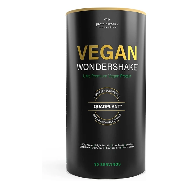 Protein Works Vegan Wondershake - Frullato Vegano Proteico - Gusto Delizioso - 30 Porzioni