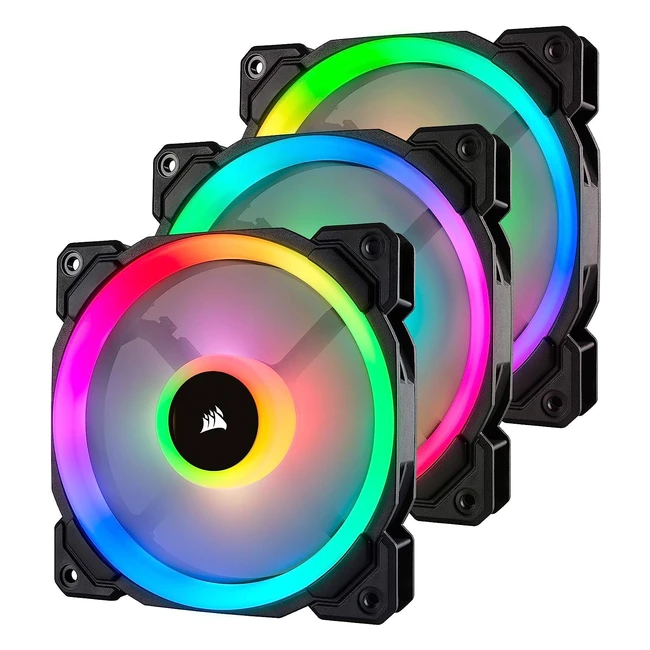 Corsair LL120 RGB LED PWM PC-Gehäuselüfter 120mm Dual-Licht-Loop RGB LED Dreierpack Schwarz