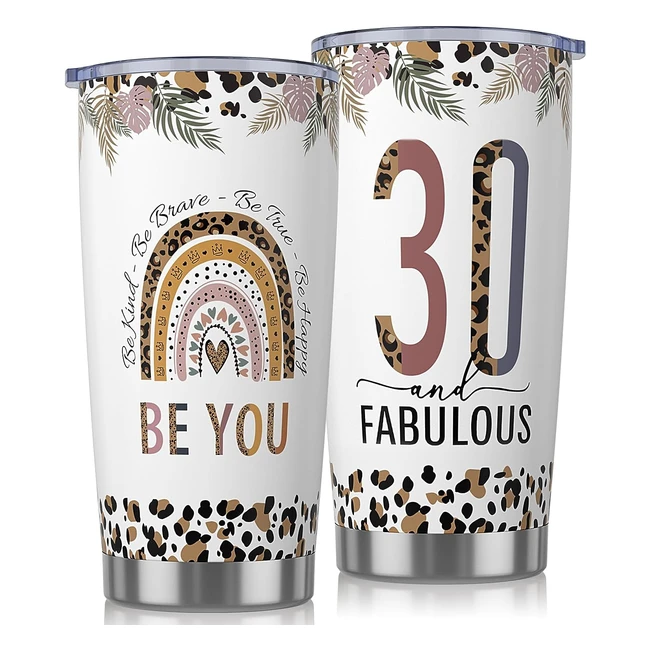 Personalised 30th Birthday Wine Tumbler - Practical Insulated Travel Mug for Women