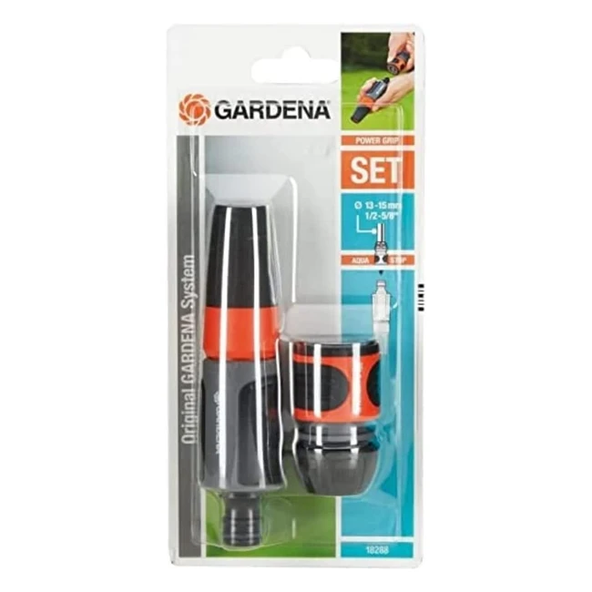 Gardena Reinigungsset für 13 mm und 15 mm Schläuche - Wasserspritzset mit Aquastop für schnellen Anschlusswechsel (1828820)