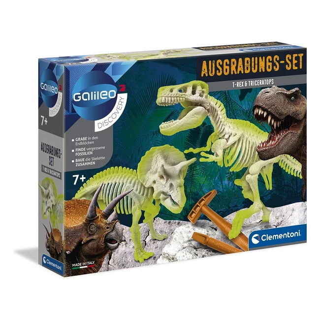 Kit Archeogiocando T-Rex e Triceratopo per Bambini - Clementoni 69408