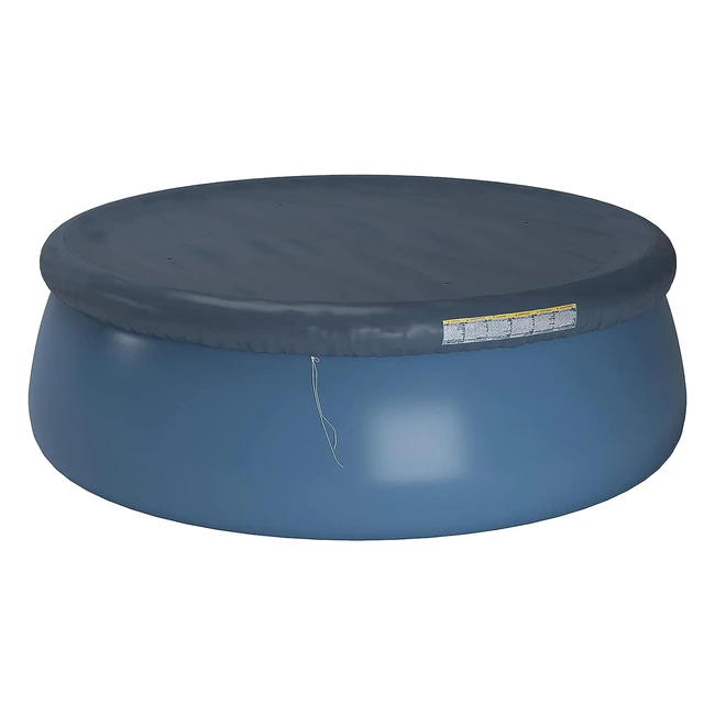 Amazon Basics Round Easy Set Pool Cover 12 Feet - Durable Vinyl, Heat Sealing, Debris Protection