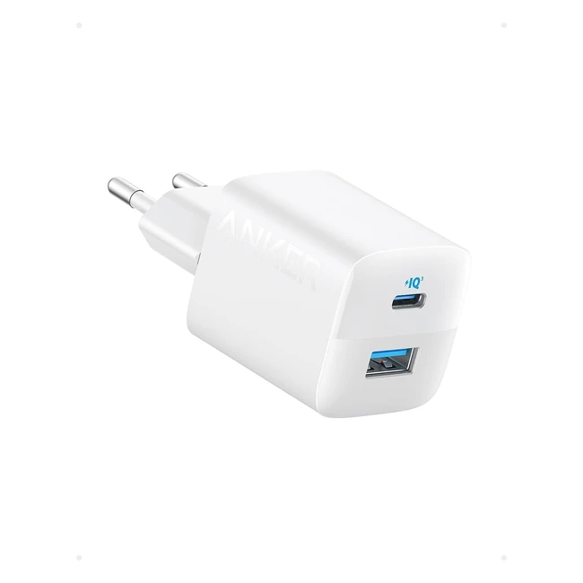 Chargeur USB-C Anker 33W - Rapide iPhone - 2 Ports - Compact - Blanc