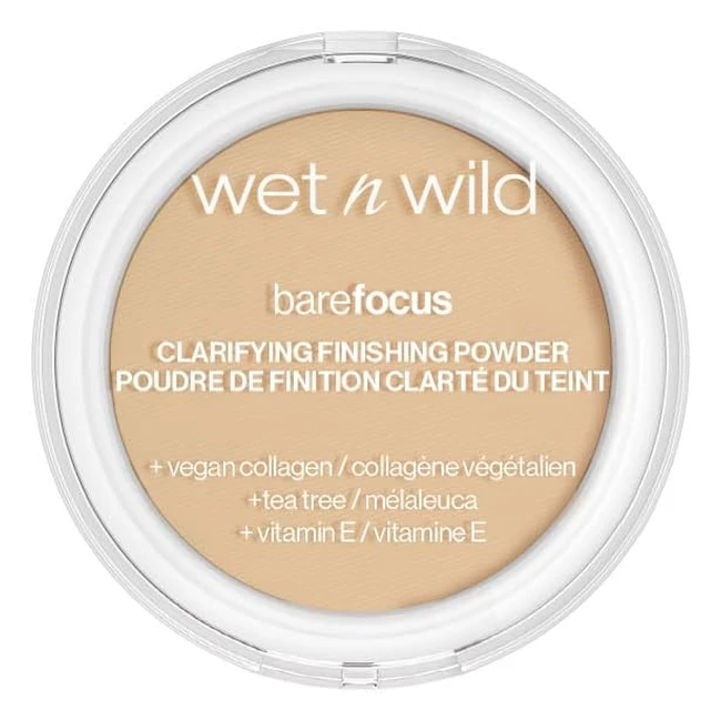 wet n wild Bare Focus Makeup Clarifying Powder - Flawless Base, Longlasting - Hyaluronic Acid & Vitamin E - Light/Medium Skin Tones