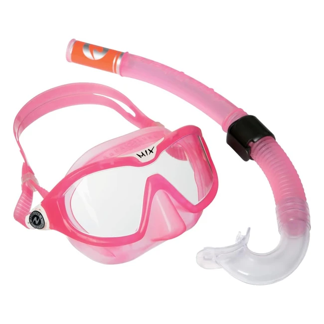 Aqualung Combo Mix: Máscara y tubo de buceo para niños de 4+ años, con protección UV y lentes antiempañamiento