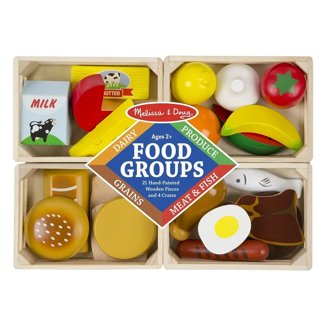 Melissa & Doug Wooden Food Groups - Educational Toy for Kids - Gift for Boys and Girls
