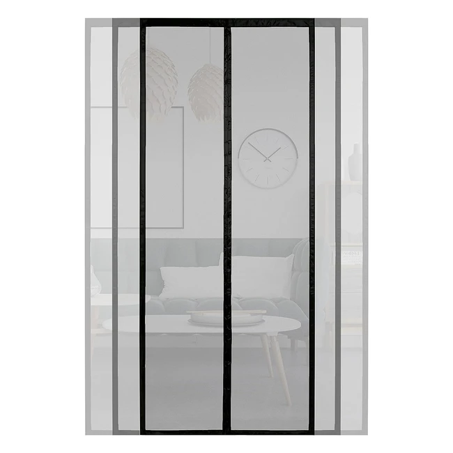 Arcol Zanzariera Magnetica Porta Finestra Regolabile 155x250 cm Nero - Aria Fresca e Facile Installazione