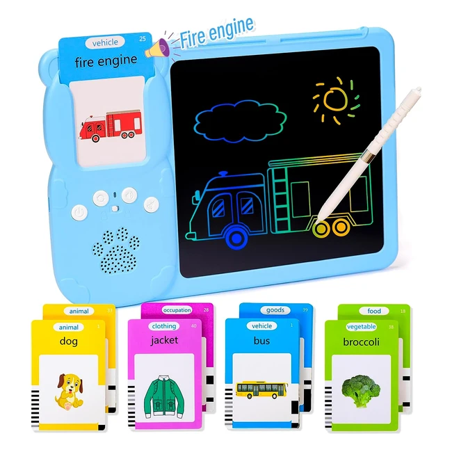 Educational Toy for Toddlers  Autism Sensory Flash Cards  LCD Drawing Board