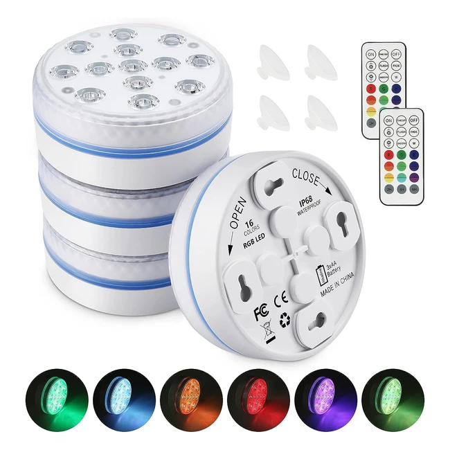 Lumire Piscine LED Magntique - tanche IP68 - RGB Couleurs - Tlcommande