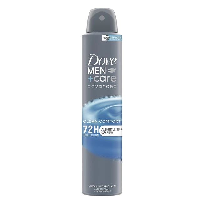 Dove MenCare Advanced Clean Comfort Antiperspirant Deodorant Spray - 72h Sweat 