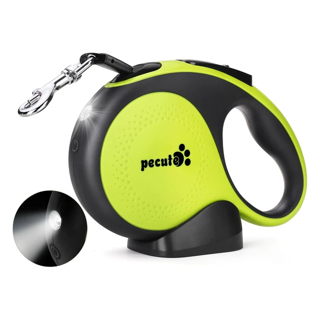 Pecute Retractable Dog Leash with LED Light - 360 Tangle-Free Anti-Slip Handle
