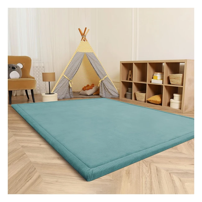 Paco Home Teppich Kinderzimmer | Weicher Spielteppich | Rutschfest | Größe 200x280 cm | Farbe Blau