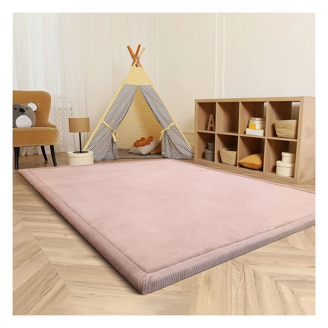 Paco Home Teppich Kinderzimmer | Spielteppich | Rutschfest | Größe 140x200cm | Farbe Pink