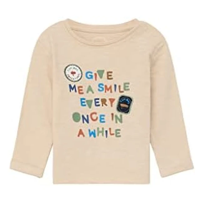 s.Oliver Unisex Baby Langarmshirt Beige - Hochwertiges Jersey-Shirt mit Flammengarnstruktur
