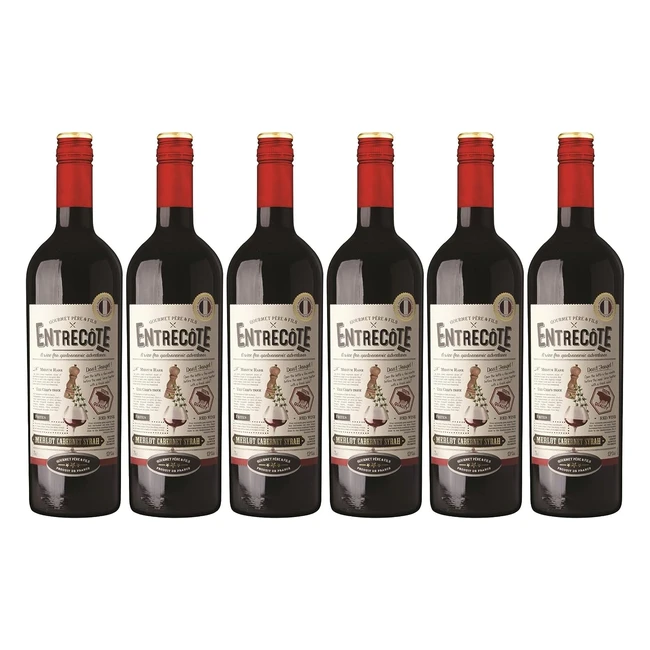 Entrecote Merlot Cabernet Sauvignon Syrah - Rotwein aus Frankreich (6 x 0,75 l)
