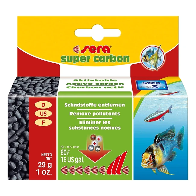 Sera Super Carbon Carbone Attivo - Rimuove Medicinali Residui e Inquinanti - Efficace a Lungo Termine