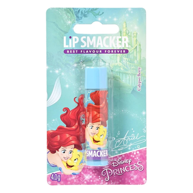 Lip Smacker Disney Princess Collection Lip Balm for Kids - Ariel Single Balm - Calypso Berry Flavor