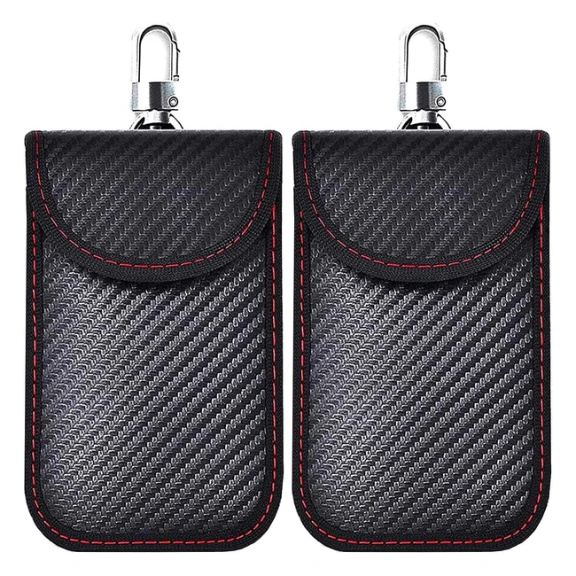 2 Pack Faraday Pouch for Car Keys - Signal Blocking Bag - RFID Key Pouch - Keyless Car - Compact Size