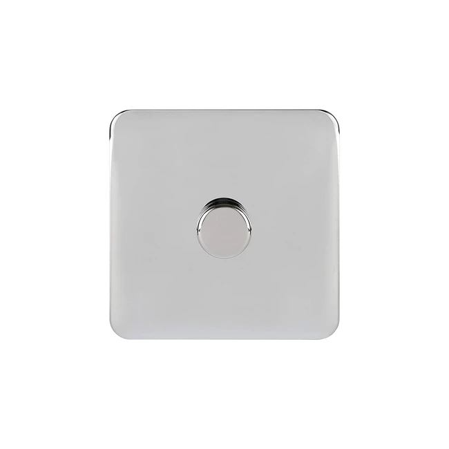 Schneider Electric Lisse Screwless Deco Dimmer Switch - 1 Way, 250W, Polished Chrome