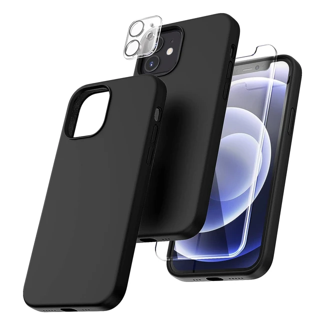 Tocol 5 in 1 iPhone 12 Case - Slim, Shockproof, Black