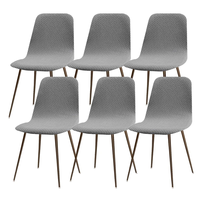 Housse de chaise scandinave extensible - Lot de 6 - Moderne - MaisonDiagonaleGris