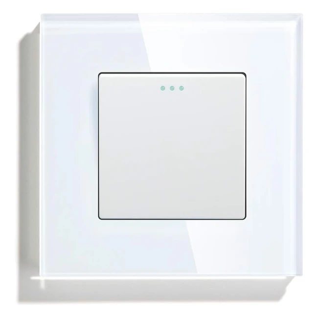 Interruptor de luz de pared Bseed 10A marco de vidrio blanco placa de cristal