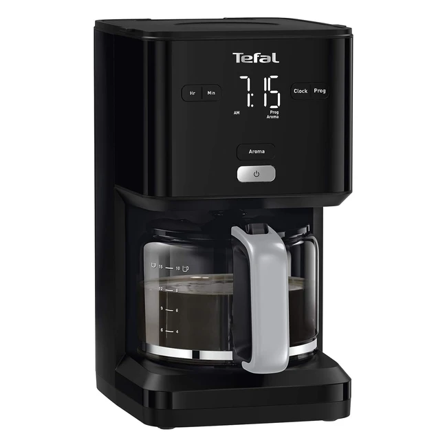 Tefal SmartN Light CM600840 Programmable Filter Coffee Machine - Black | Digital Screen | 24-Hour Timer