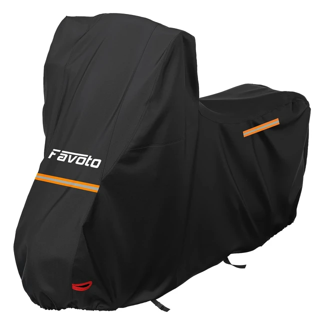 Housse de protection pour moto Favoto 210D Oxford - Résistant à l'eau, à la poussière et au vent - 265x105x160cm