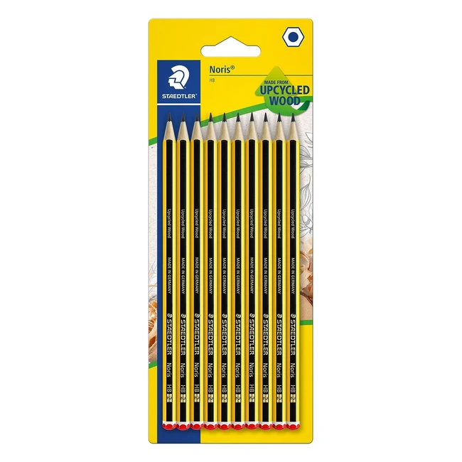 Staedtler Noris 1202BK10D Bleistift HB2 10 Stück auf Blisterkarte - Hohe Qualität, leicht zu spitzen, bruchfest