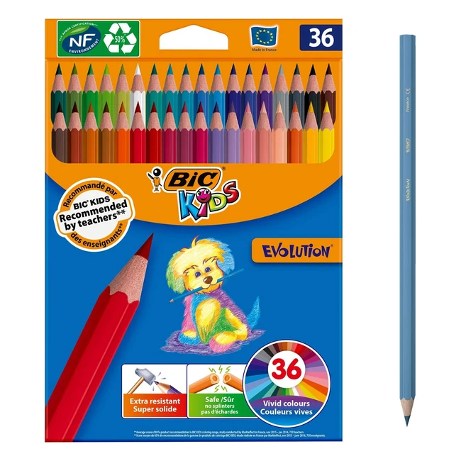 BIC Kids Ecolutions Evolution 950526 Buntstifte 36 Stück sortierte Farben