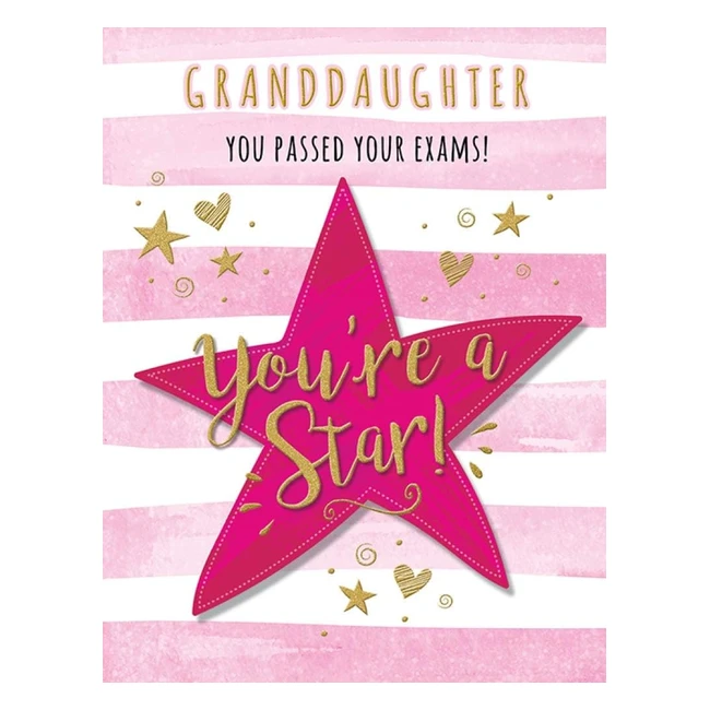 Congrats Exam Granddaughter Card - Modern Occasion, 8x6 inches, Piccadilly Greetings