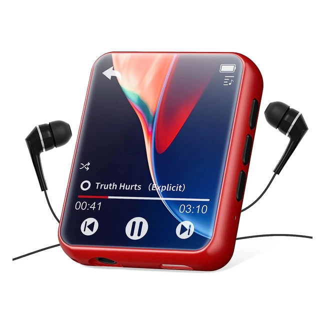 Lettore MP3 32GB Bluetooth 50 Hifi Lossless Sound - Registratore vocale, Schermo touch, Radio FM - Supporto espandibile fino a 128GB