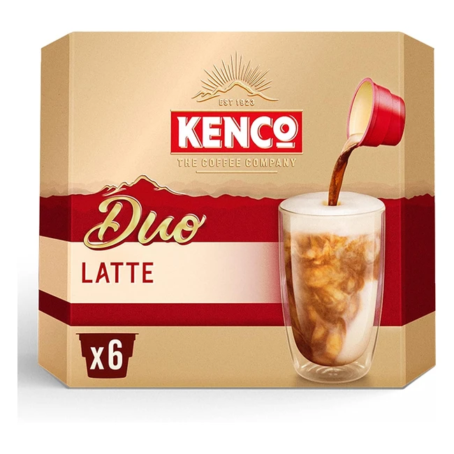 Kenco Duo Latte Instant Coffee 6x1725g Pack of 4 - Rich and Creamy Frothy Milk with Intense Espresso