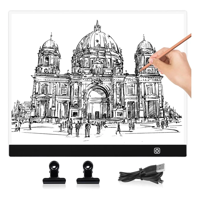 Mesa de Luz Coolzon A3 para Dibujo - Brillo Ajustable - Tableta de Luz Portátil - Diseño 5D - Pintura Diamante