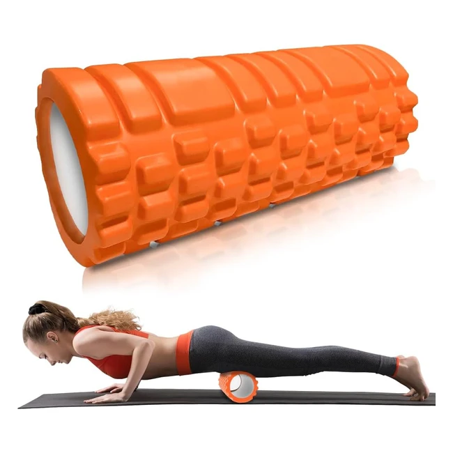 Rullo in Schiuma Dewanxin - Massaggiatore per Auto Massaggio - Esercizio Muscolare - Trigger Point Grid - Yoga - Arancione