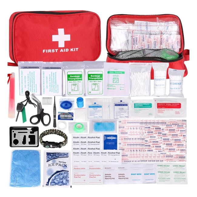 Botiquín de Primeros Auxilios 200 Piezas - Kit de Supervivencia para Emergencias