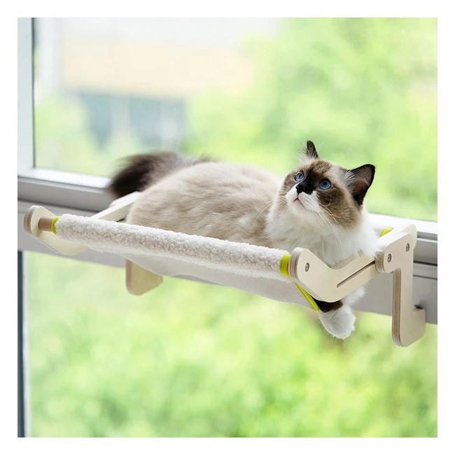 Hamac chat fenêtre MeWoofun - Lit perchoir facile à monter - Jusqu'à 18kg - Beige