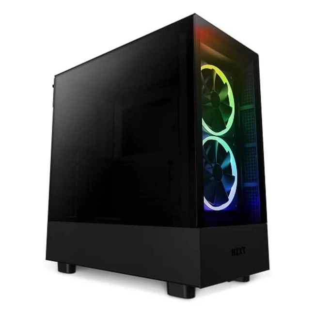 Boitier PC Gaming NZXT H5 Elite CCH51EB01 - Ventilateur RGB intégré - Panneaux en verre trempé noir