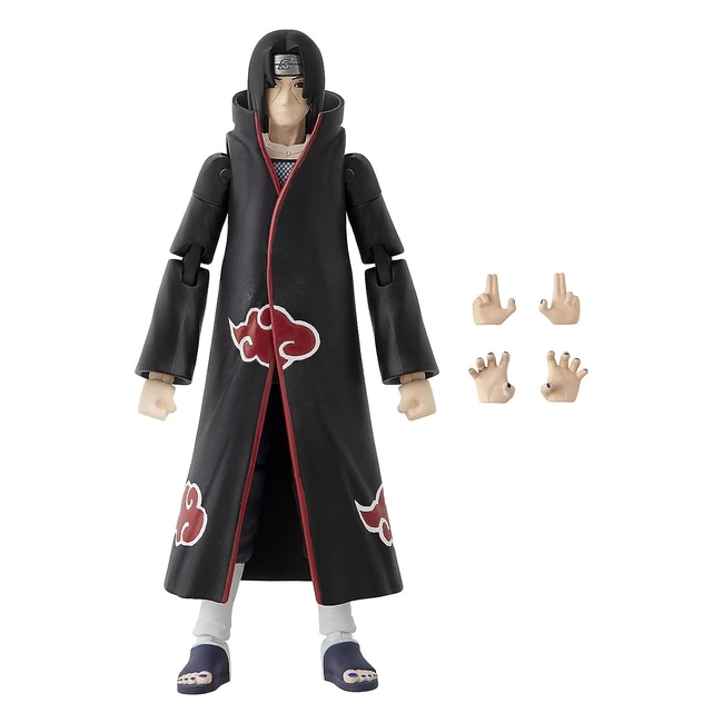 Anime Heroes Official Naruto Shippuden Itachi Uchiha Action Figure - Poseable with Swappable Hands and Accessories