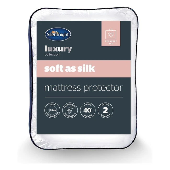 Silentnight Soft as Silk Double Mattress Protector - Luxury Comfort, Hypoallergenic, Machine Washable