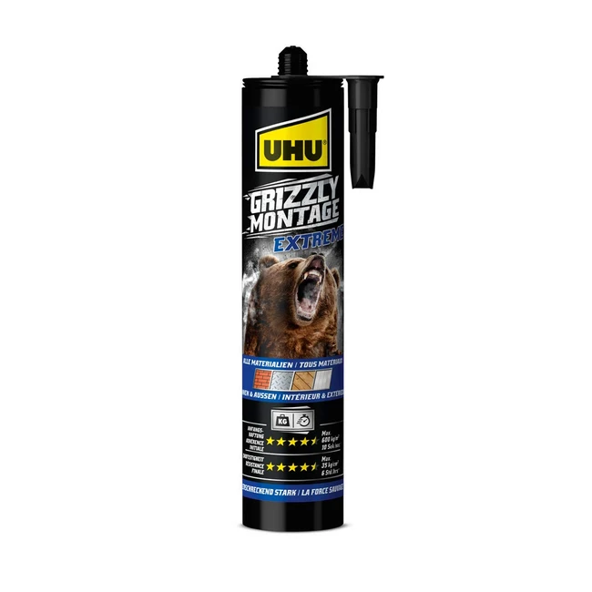 Colle UHU Grizzly Power Extrme - Ultra Rapide et Forte Prise Initiale - Sans S
