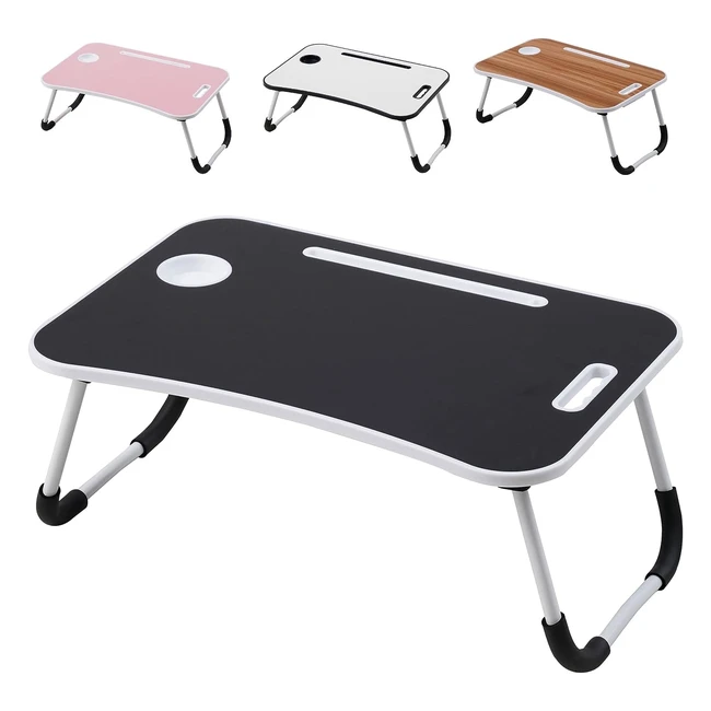 Albatros Flip Laptop Tisch mit Schublade, Schwarz, faltbar, für Couch oder Bett