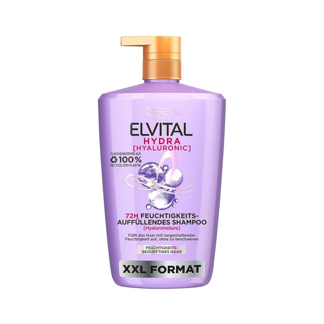 Loreal Paris Elvital XXL Shampoo mit Hyaluronsäure für glänzendes und gesundes Haar, 1000 ml