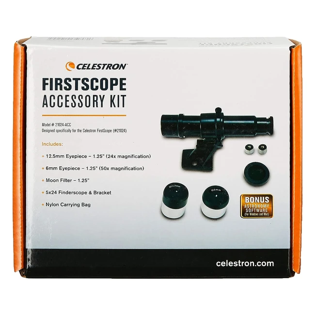 Kit Accesorios Celestron Firstcope Ocular 24x y 50x Filtro Lunar 318mm